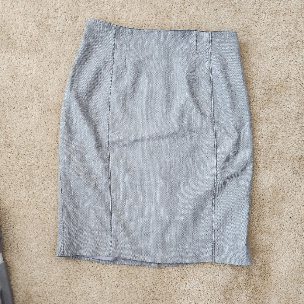 White House Black Market Grey Pencil Skirt Size 8